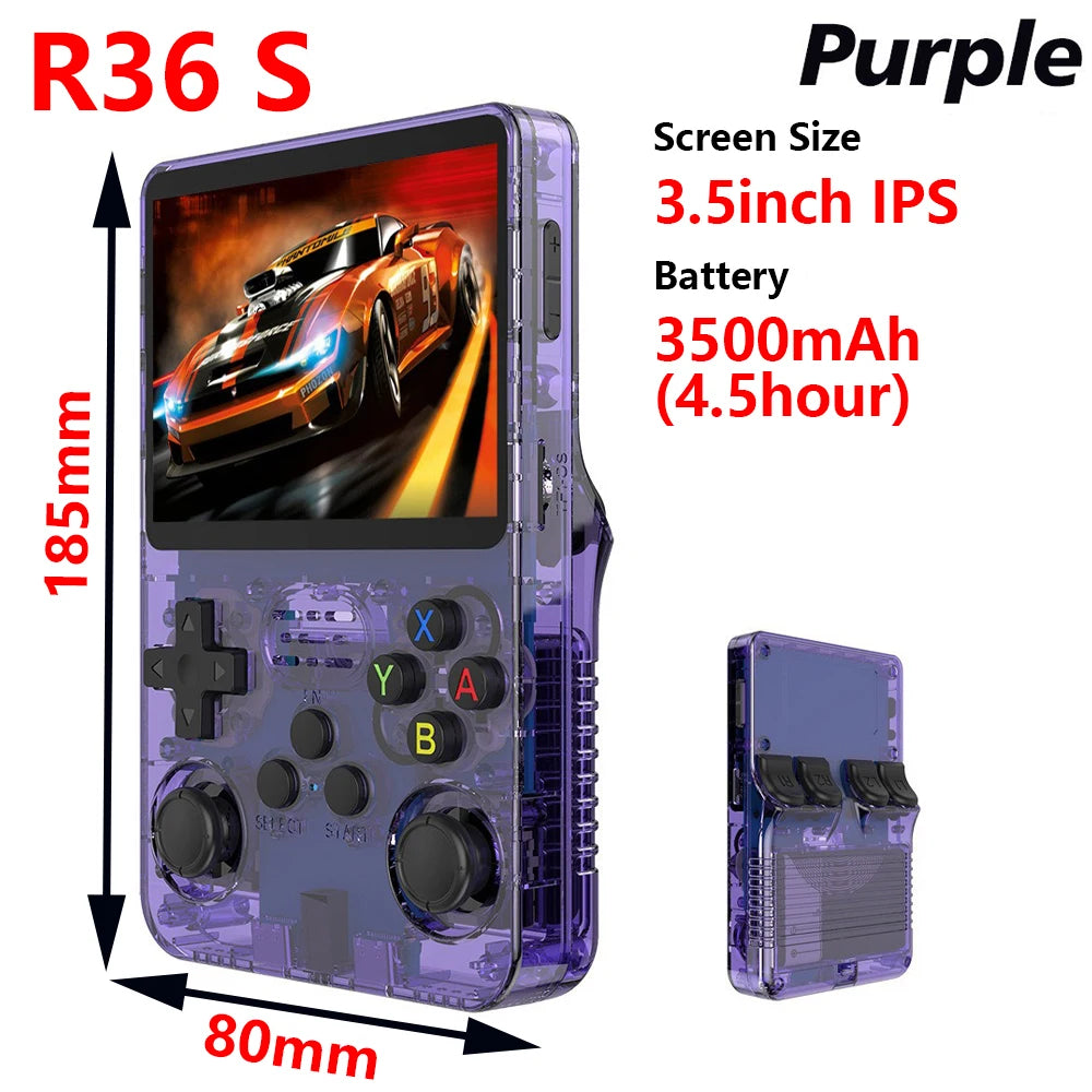 R36S Handheld Game Console GBA NDS PSP FC PS1 10+ Emulators 20000+ Games 64/128GB