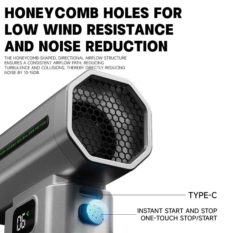 LUOWEI C2 Portable Air Blower - 20W Mini Jet Fan for Electronics Repair,Dust Cleaning, with Two Lighting Modes & Brushless Motor