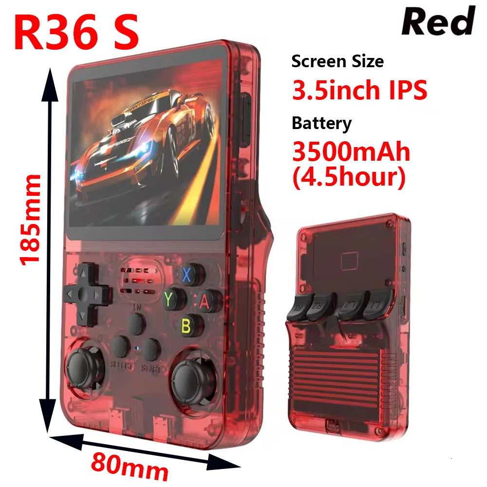 R36S Handheld Game Console GBA NDS PSP FC PS1 10+ Emulators 20000+ Games 64/128GB